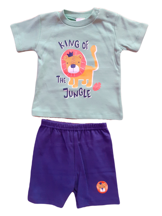 Green 2 Piece King Of The Jungle Shorts Set